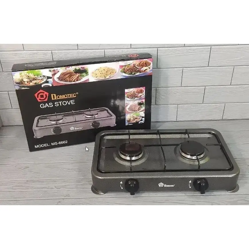 Настільна газова плита двокнфоркова Domotec MS-6602 0,54 кВт х2 Сіра - фото 10