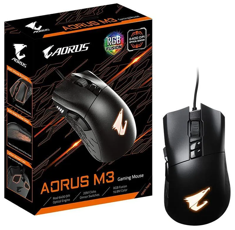 Миша Gigabyte Aorus M3 RGB Чорний - фото 4