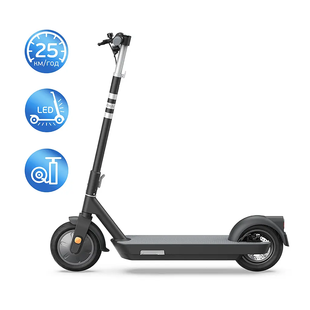 Електросамокат OKAI ES30-NEON PRO Black 10", 350(700)W, 14.7Ah, 80km, 25km\h, 25%, NFC, App, 21kg (ES30-B) - фото 4