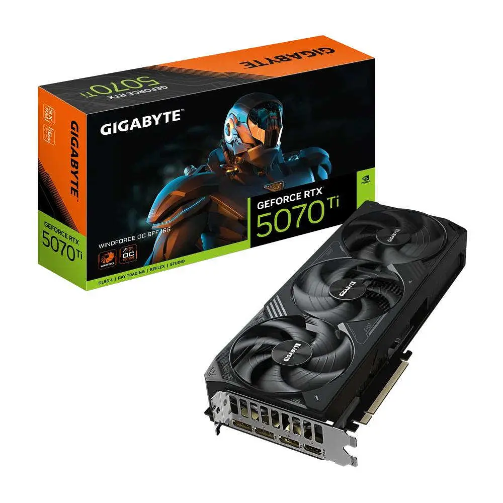Видеокарта Gigabyte GeForce RTX 5070 Ti WINDFORCE OC SFF 16G (GV-N507TWF3OC-16GD) - фото 9