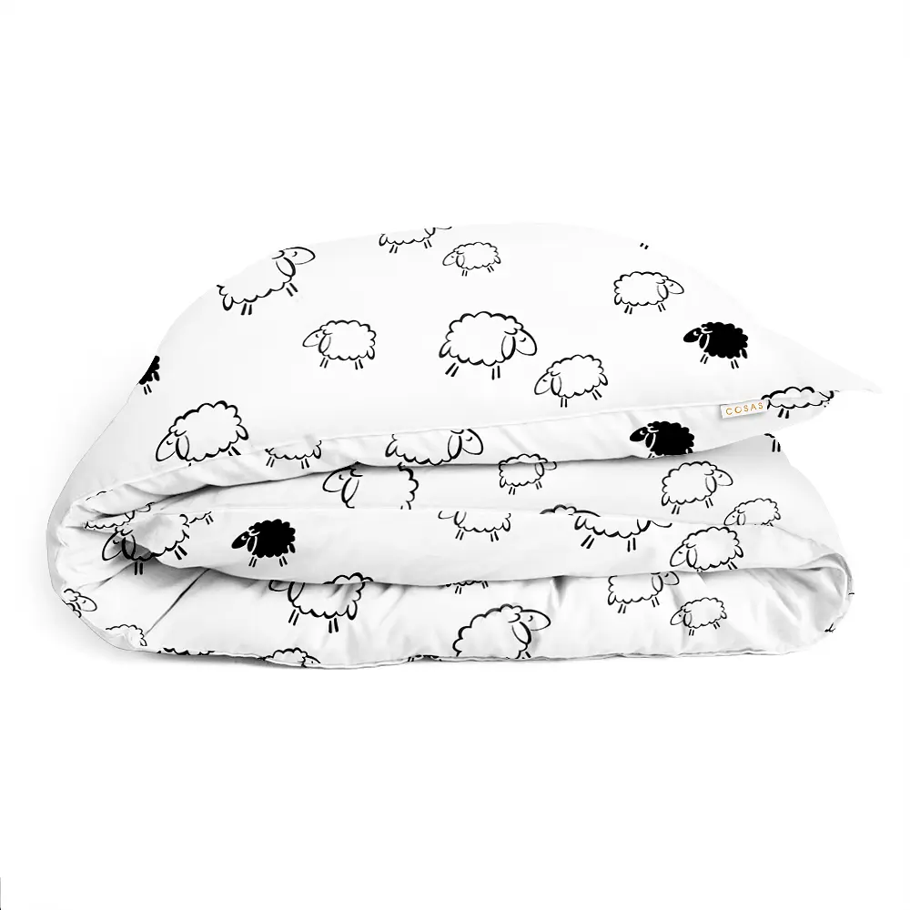 Комплект постельного белья Cosas Sheep dark black CS3 Полуторный черный (SheepBlackWhite_Terrakot_160) - фото 5