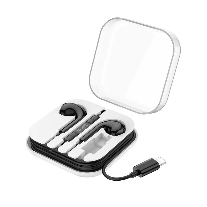 Наушники Hoco M111 Max, проводные, вкладыши, с микрофоном, Lightning, 1.2m, черные - фото 3