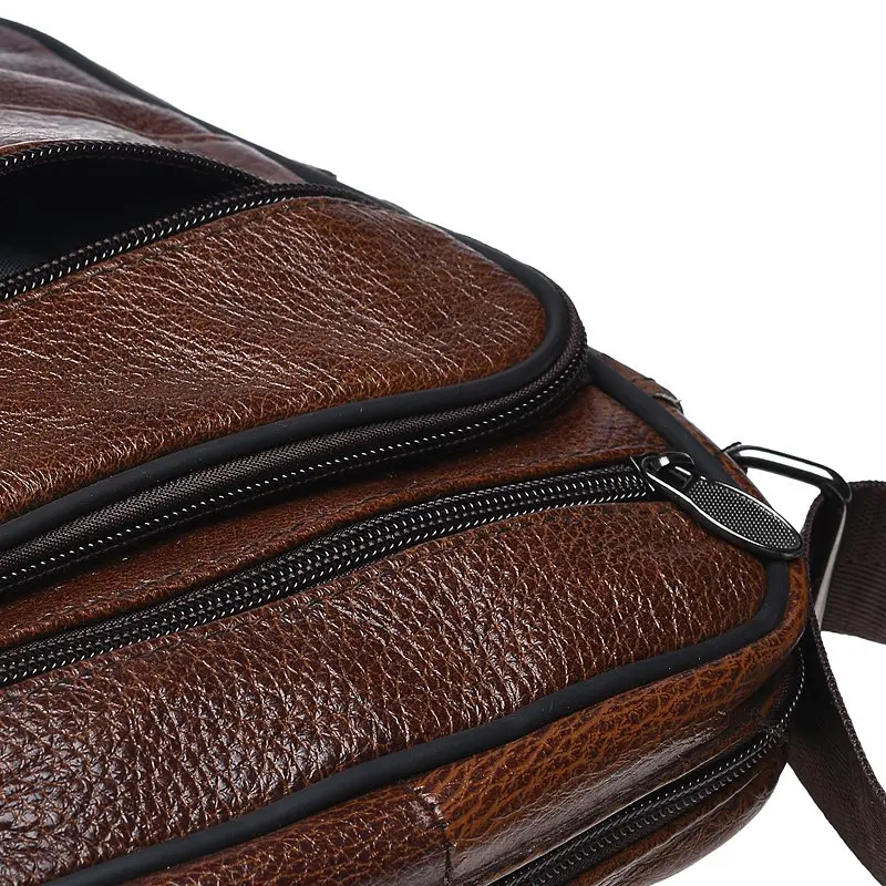 Чоловіча сумка Borsa Leather K18490 24x21x7 см Коричневий (10852) - фото 5