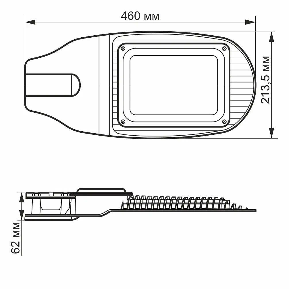LED вуличний ліхтар VIDEX 50W 5000K Сірий VIDEX (24975-000) - фото 3