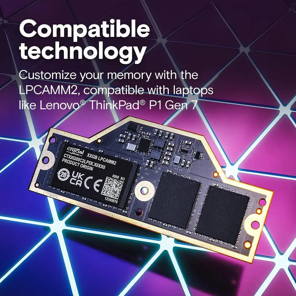 Crucial 64GB LPCAMM2 LPDDR5X-7500 memory - фото 4