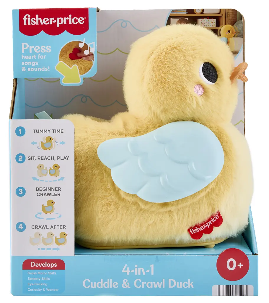 Інтерактивна розвивальна іграшка Fisher-Price Розвивальне каченя 4-в-1 Обіймай та повзи (JMX99) - фото 6