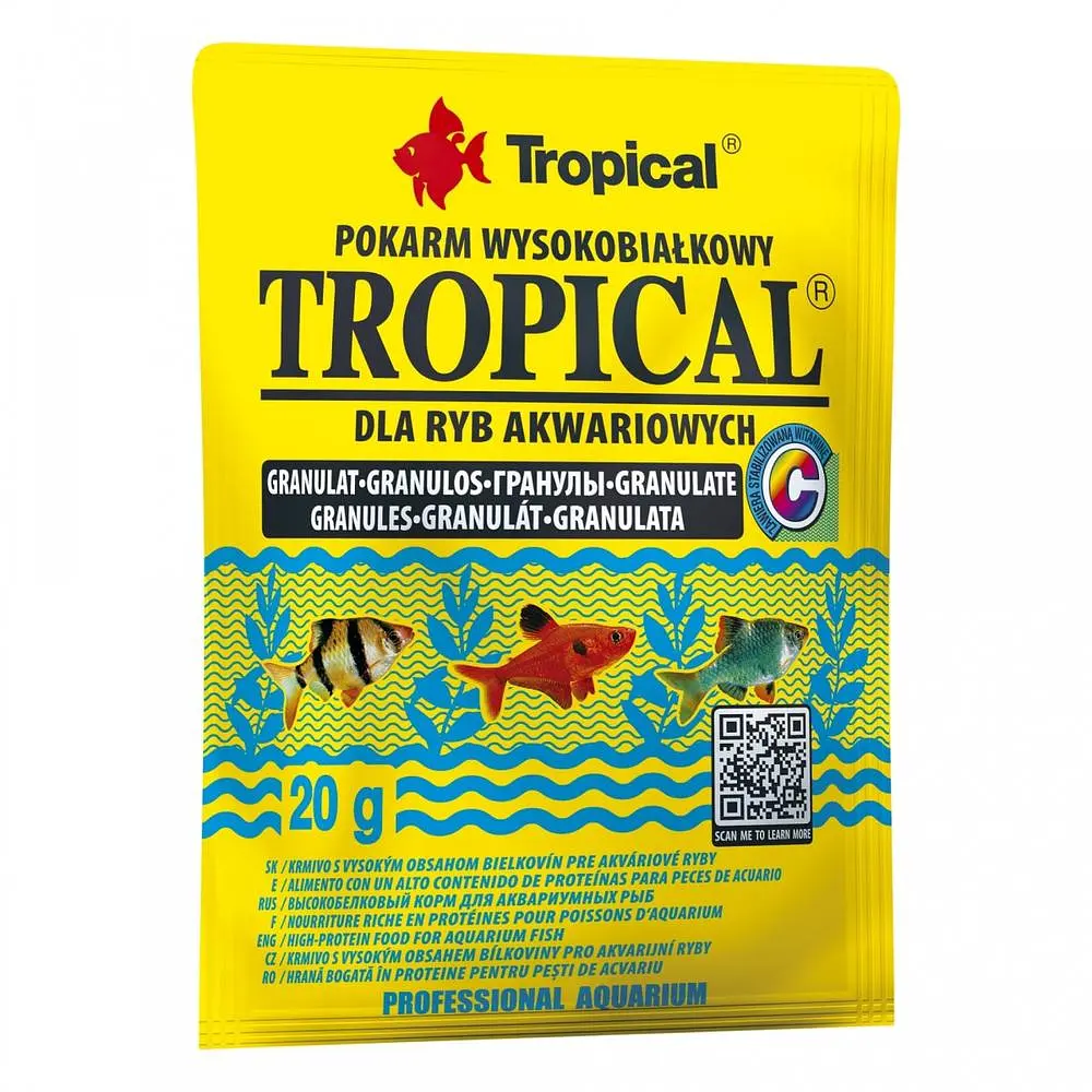 Сухой корм для аквариумных рыб Tropical в гранулах Tropical Granulat 20 г для всех аквариумных рыб - фото 3
