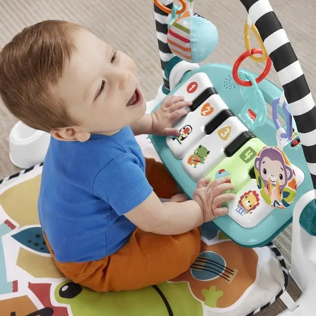 Килимок-ігровий центр Fisher-Price Натискай та грай з технологією Smart Stages блакитний (HRB13) - фото 4
