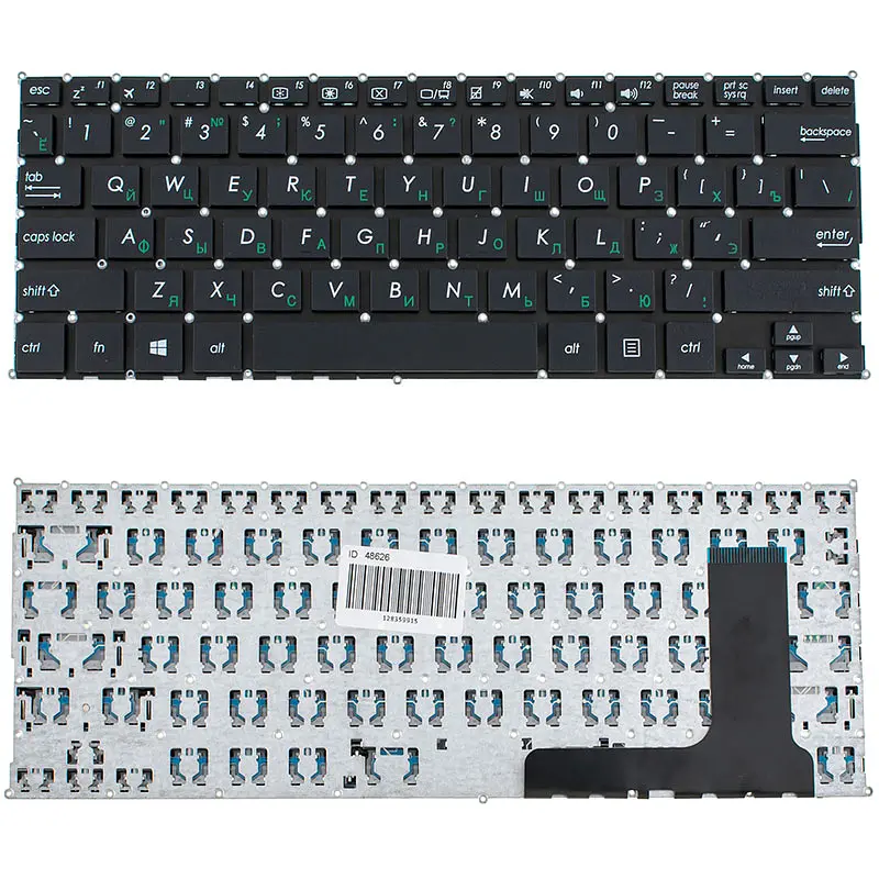 Клавіатура для ноутбука ASUS (E202SA series) rus, black, без фрейма - фото 2
