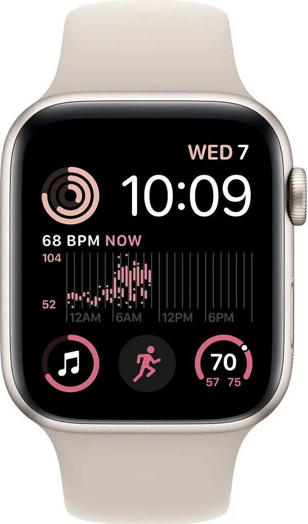 Смарт-часы Apple Watch SE (2022) 44 mm White Aluminum with White band (MNJX3CS/A) - фото 2