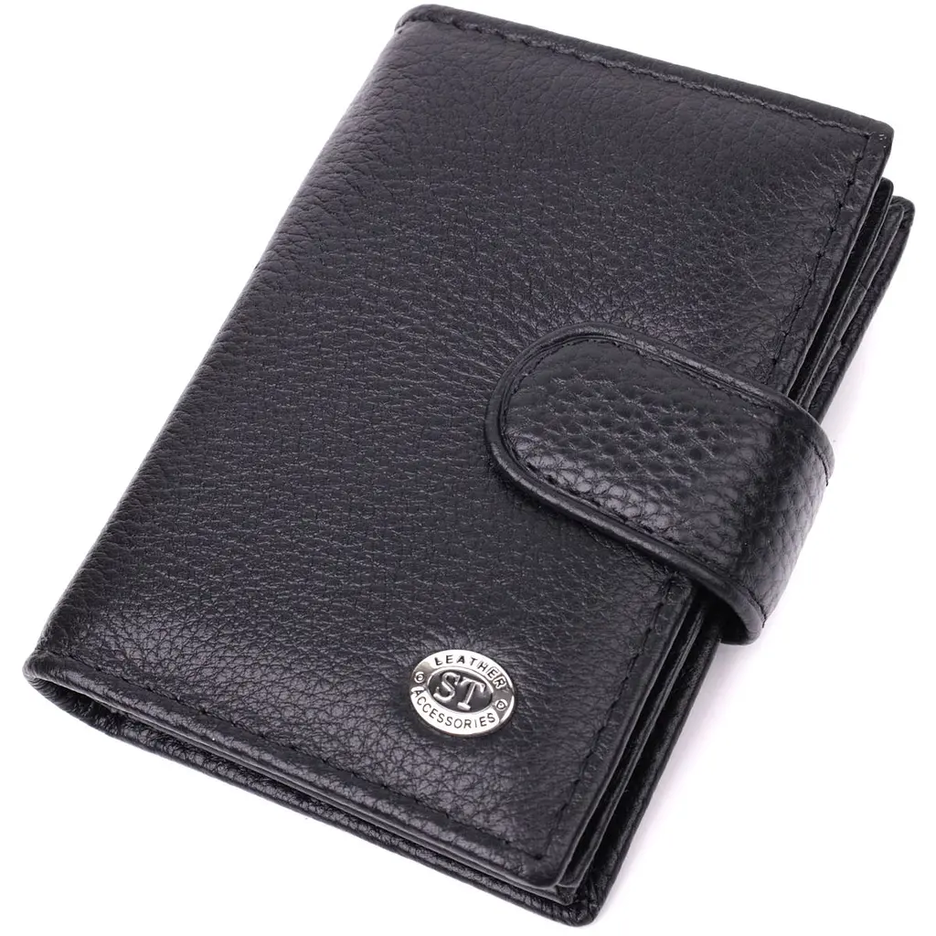 Надійна візитниця з натуральної шкіри ST Leather 22469 чорна - фото 11