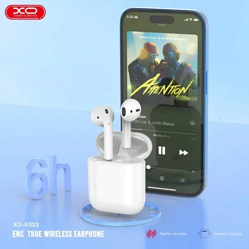 Навушники бездротові XO ES23 bluetooth headset ( with wireless charging function) білі - фото 4
