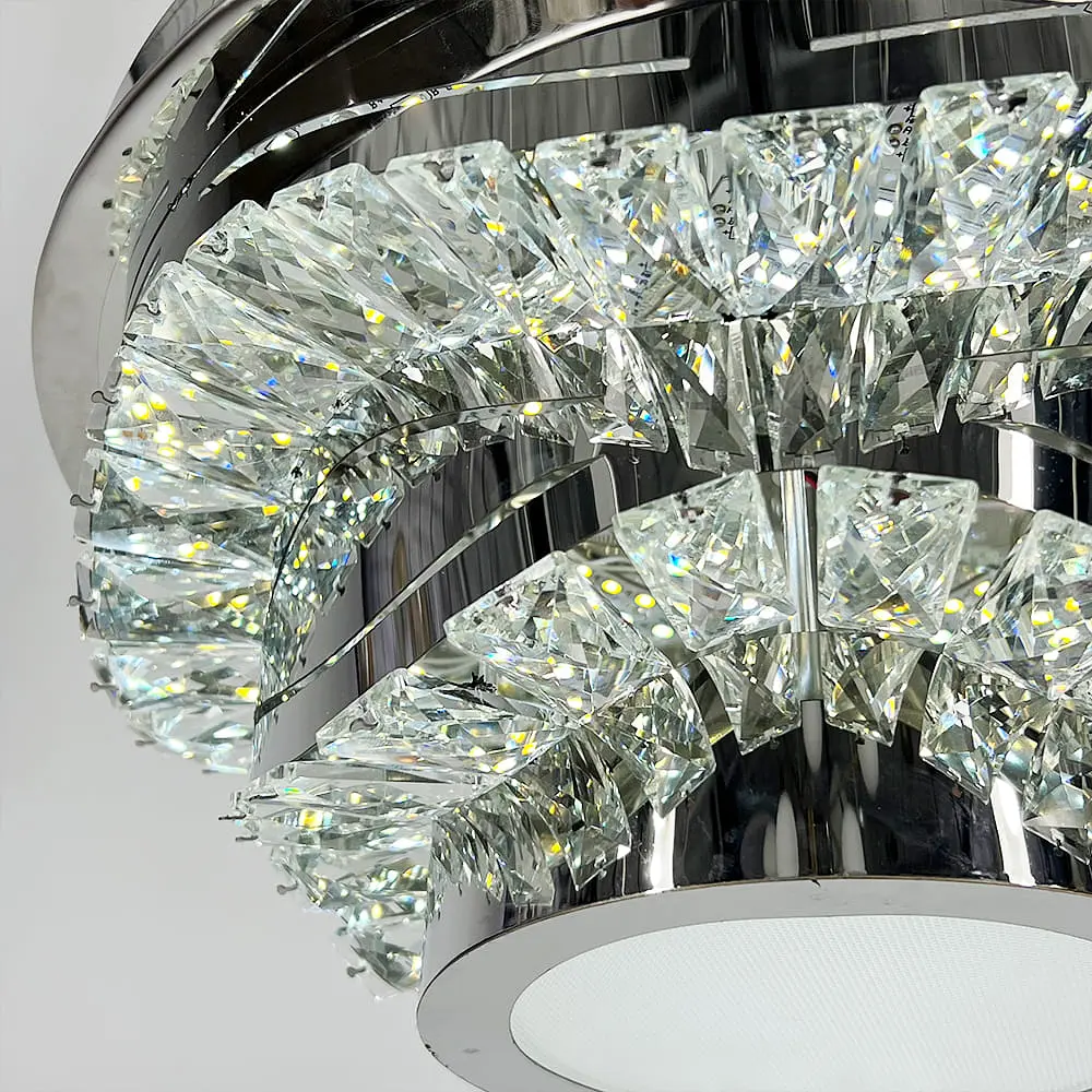 Хромированная потолочная люстра с прозрачным хрусталем Ø 40 см Ст. C 1784/400 | Line F - фото 3