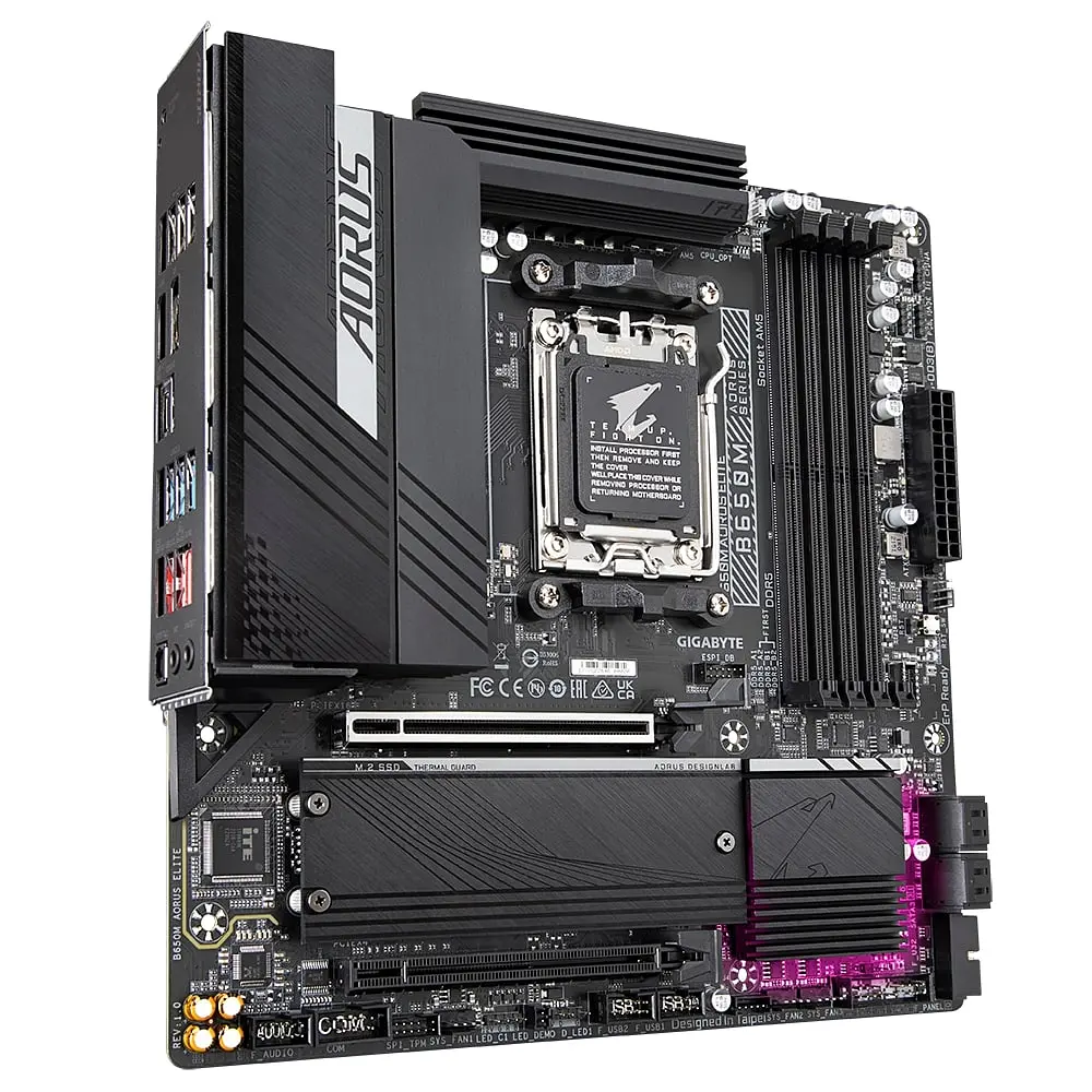 Gigabyte Материнська плата B650M AORUS ELITE sAM5 B650 4xDDR5 M.2 HDMI DP mATX - фото 2