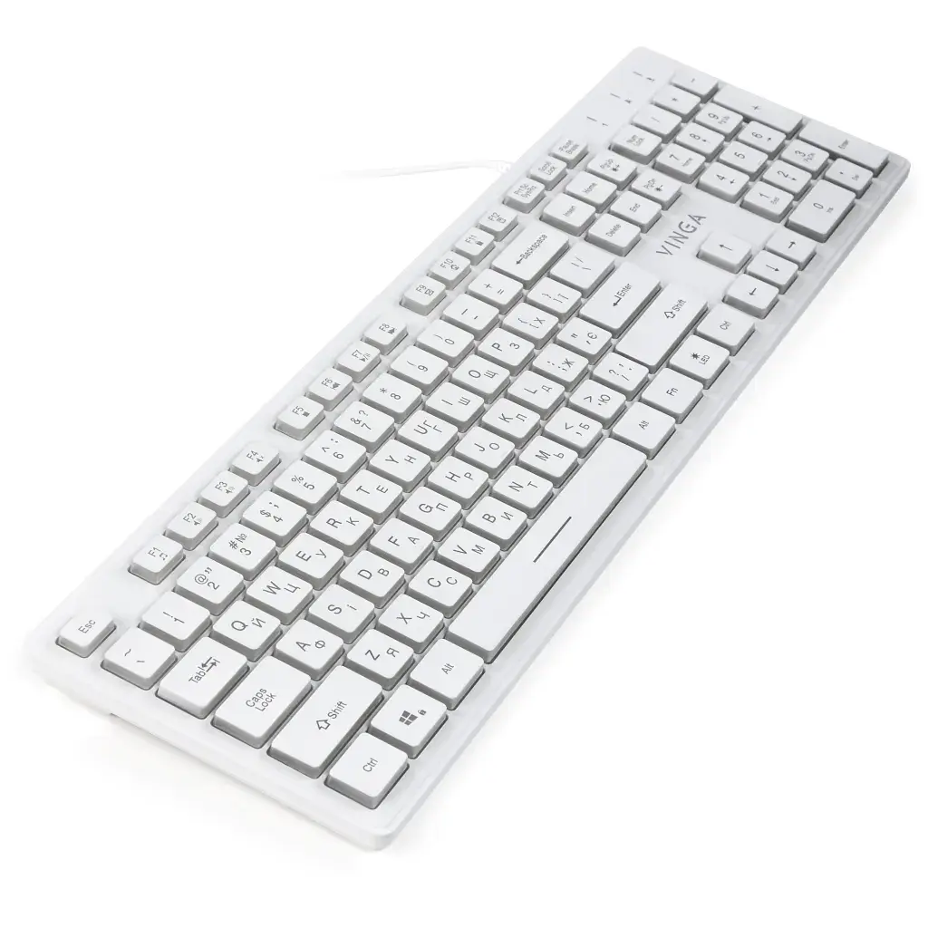 Клавіатура Vinga KB410 White - фото 4