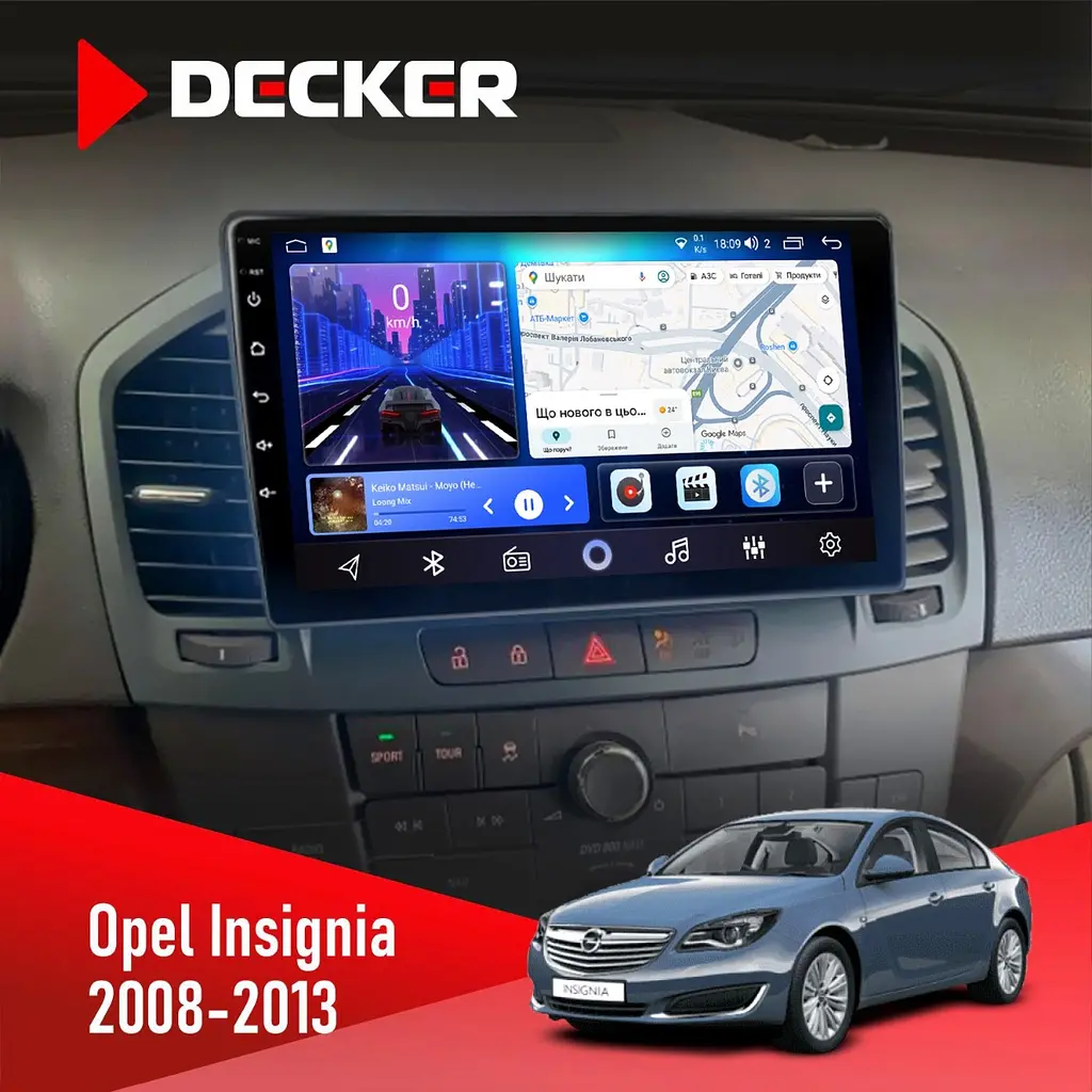 Штатна магнітола Opel Insignia 2008-2013 Decker D9-006 4x64, 4G Decker (НФ-00004924)