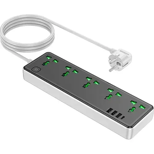 Мережевий подовжувач Hoco AC13A Talento 5-position Socket (1C3A) Black - фото 2