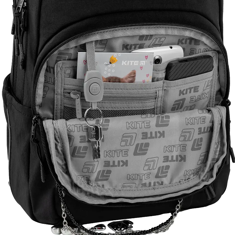 Рюкзак для старшої школи Kite Education teens 2578M Black&Charm Чорний (K26-2578M-1) - фото 11