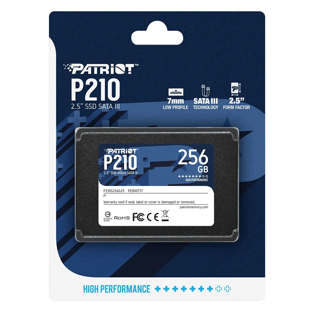 Накопичувач SSD Patriot P210 256GB 2.5" 7mm SATAIII 3D QLC (P210S256G25) - фото 2