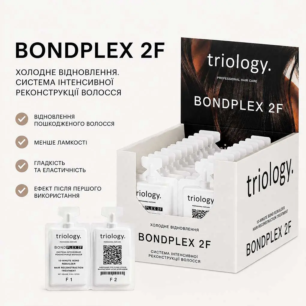 Холодное восстановление BONDPLEX 2F triology. Система интенсивной реконструкции волос 15 мл - фото 4