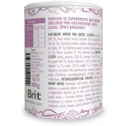 Ласощі для котів Brit Care Cat Snack Superfruits Salmon Лосось 100 г - фото 3