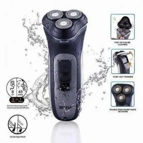Мужская электробритва для бороды ROZIA HT-902 роторная аккумуляторная электро бритва для мужчин - фото 4