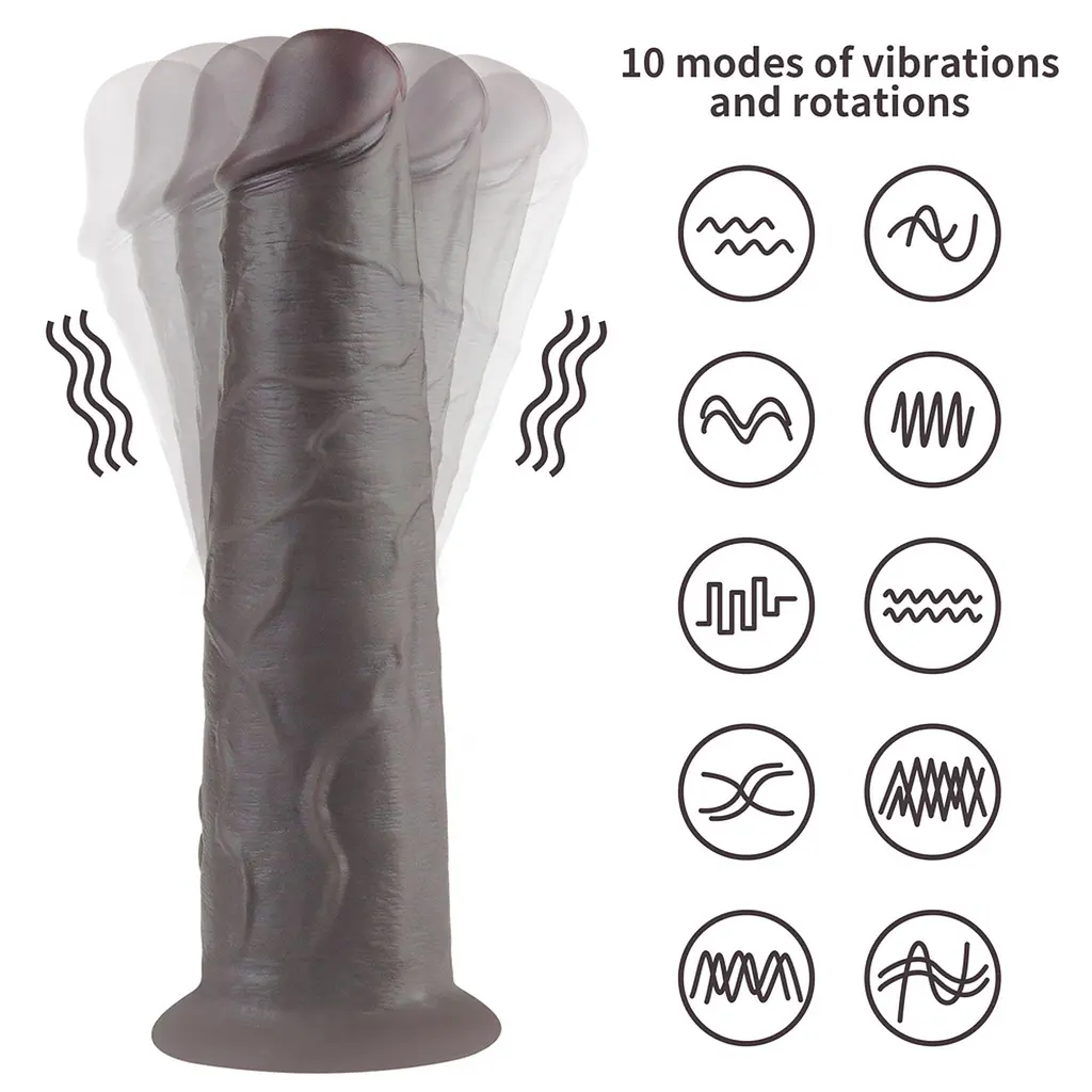Вибратор Lovetoy Dual-Layered Silicone Nature Cock 8.0apos;apos; 20.5 см (черный) - фото 13