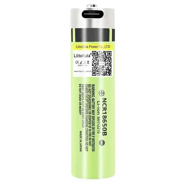 Акумулятор 18650 LiitoKala USB-34B 3400 mAh з портом Type-C для заряджання та платою захисту 8А, 3.7V (19310) - фото 2