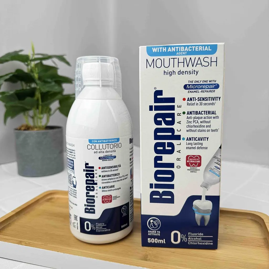 Ополіскувач для ротової порожнини Biorepair Plus Професійне відновлення та захист 3 в 1 з гідроксиапатитом та цинком 500 мл - фото 2
