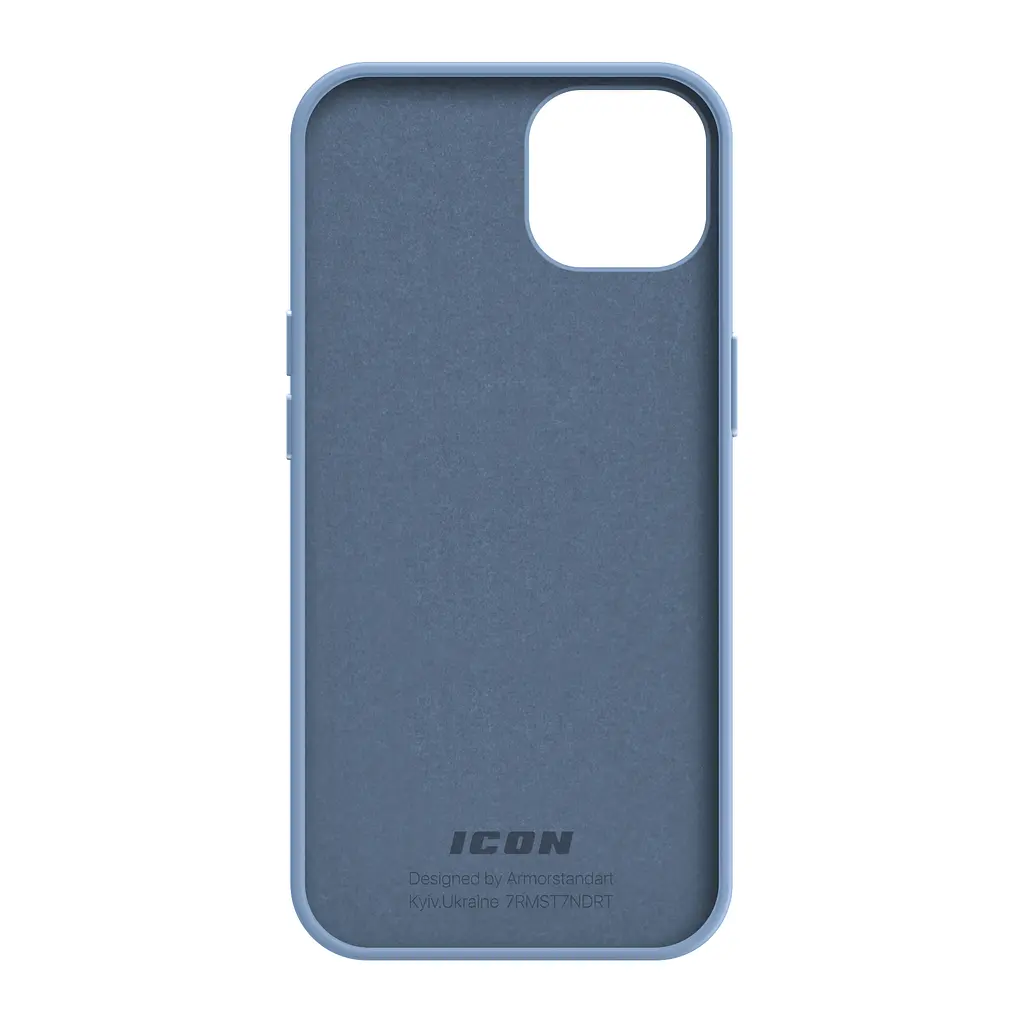 Силиконовый чехол для Apple iPhone 15, ICON2 Case, голубой, противоударный, панель, защита всего корпуса, матовая поверхность Soft Touch, выступает над дисплеем, совместим с защитными стеклами и пленками, с микрофиброй, ArmorStandart (ARM70507) - фото 2