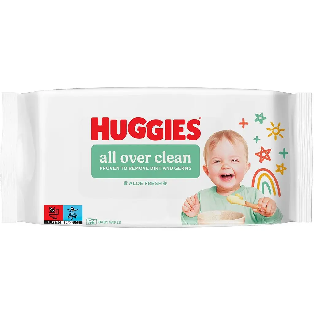 Набір вологих серветок Huggies All Over Clean 280 шт. (5 уп. x 56 шт.) - фото 2