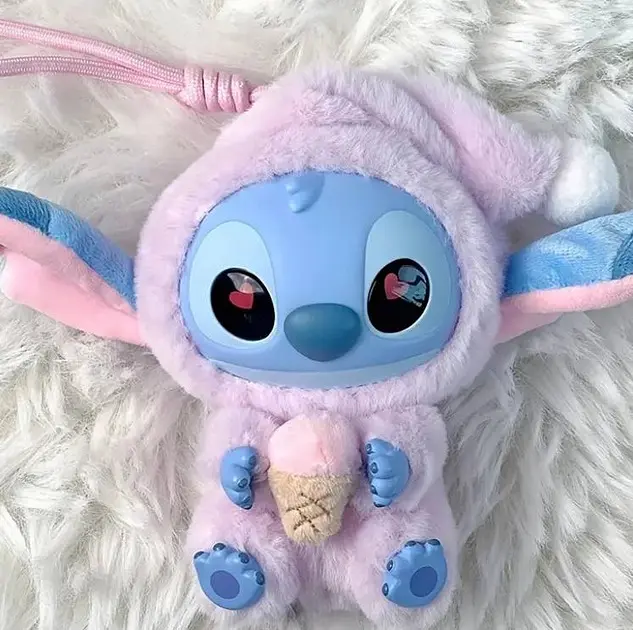 Іграшка сюрприз м'який брелок Лабубу Стич 15см lububu Stitch Eat Something Before Sleep Series кукла - фото 2
