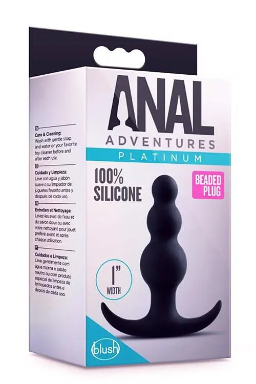 Анальна пробка Blush Anal Adventures Platinum 7.6 см чорна - фото 4