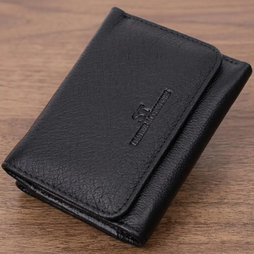 Шкіряний лаконічний гаманець для жінок ST Leather 22506 чорний - фото 11
