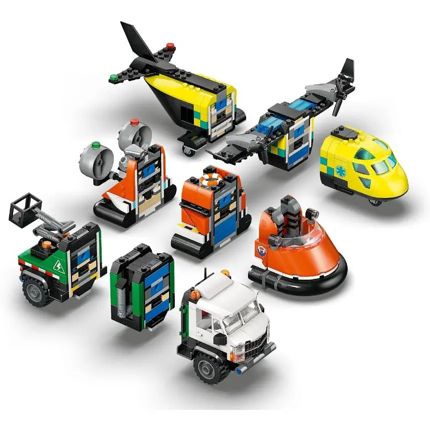 Конструктор LEGO City Ремикс самолета, грузовика и судна на воздушной подушке 990 деталей (60505) - фото 2
