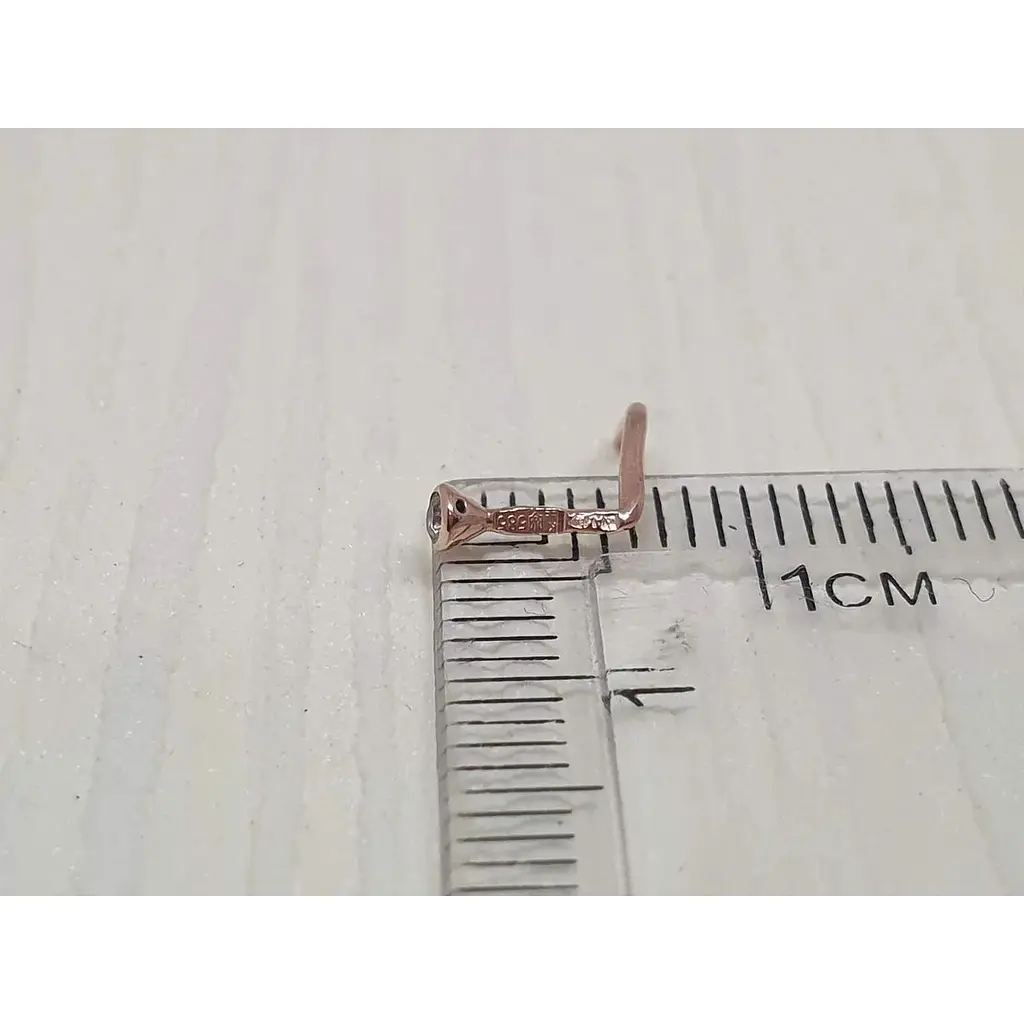 Золотая серьга-пирсинг Астор в нос с фианитом. 2182525Р - фото 4