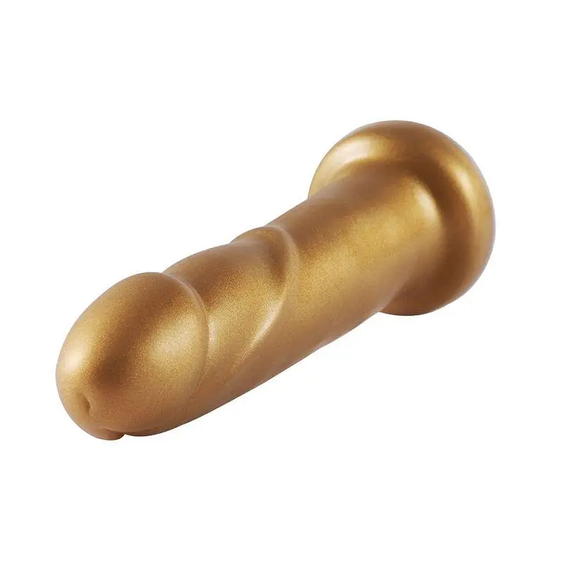 Золотой фаллоимитатор Hismith 6.8″ Golden Silicone Dildo, система KlicLok - фото 4