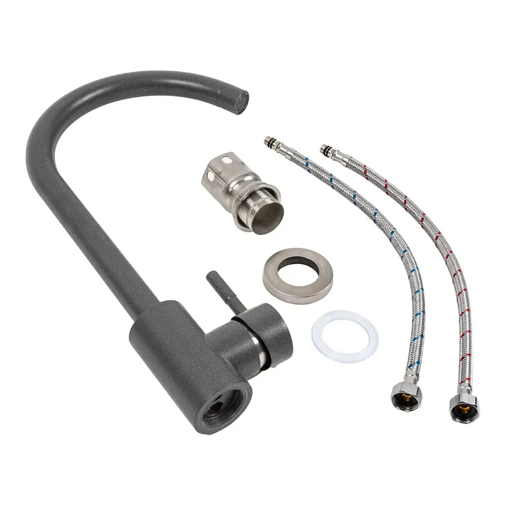 Змішувач кухонний Platinum 56 B NESP (3008 А) поворотний одноважільний з нержавіючої сталі моріон - фото 2