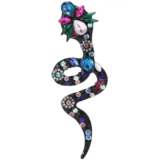 Брошь Змея женская брошь-булавка синяя - фото 1
