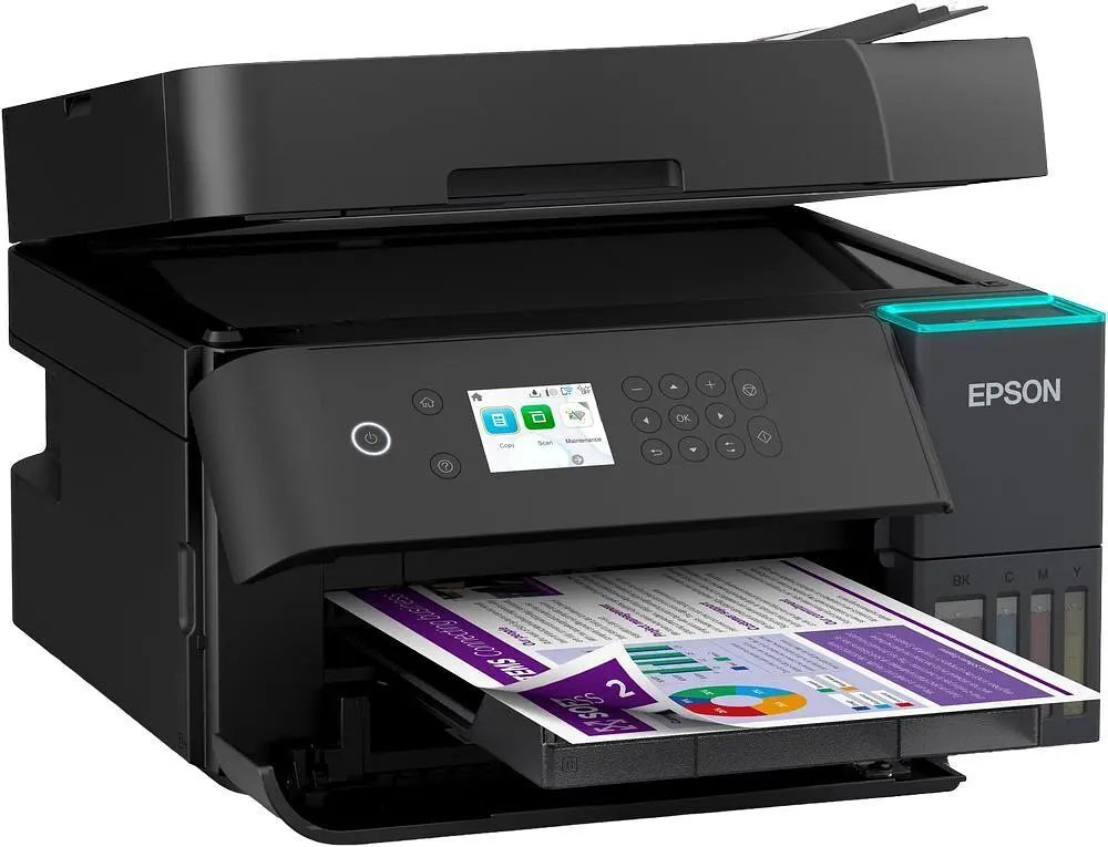 Epson БФП ink color A4 Epson EcoTank L6370 35_23 ppm DADF Duplex USB Ethernet Wi-Fi 4 inks Black Pigment - фото 2
