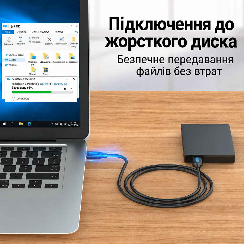 Кабель Vention CONBH USB 3.0 USB-A - USB-A 2 м чорний (CONBH) - фото 9