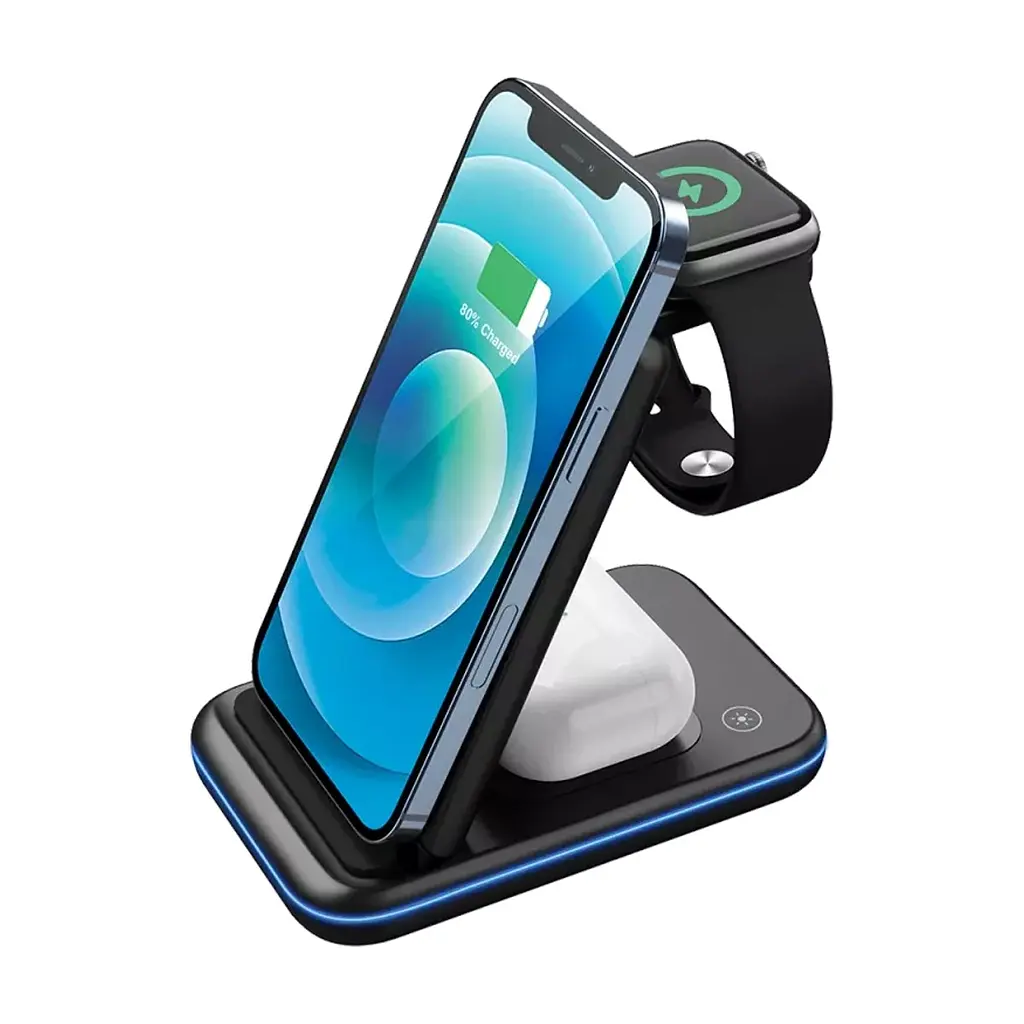 Зарядний пристрій Canyon WS- 304 Foldable 3in1 Wireless charger (CNS-WCS304B) - фото 5