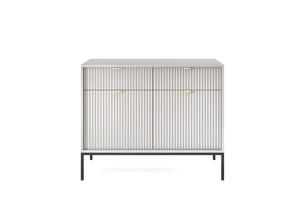 Комод Perfect Home Новая/Nova 2-дверный с 2 ящиками и черными ножками KSZ104 Серый (PFH-091218) - фото 4