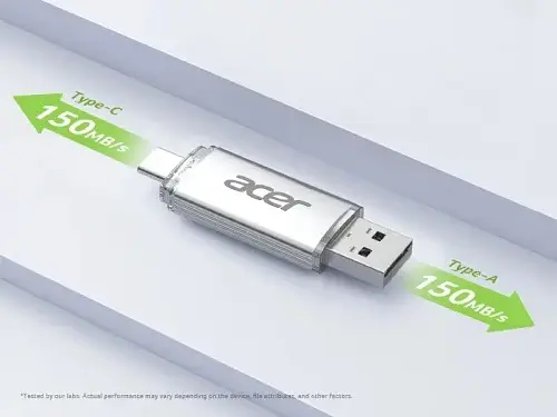 Флеш накопичувач USB 32Gb Acer UT300, Silver, Type-C / USB 3.2 Gen 1 (BL.9BWWA.588) - фото 4