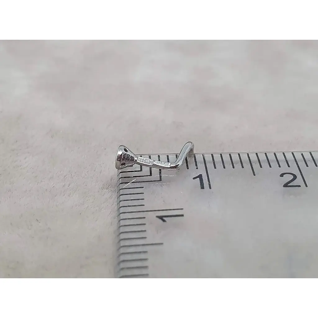 Золотая серьга-пирсинг Астор в нос с фианитом. 2182526Б - фото 5