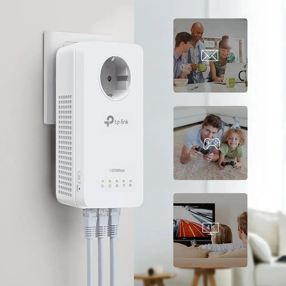 Комплект адаптеров TP-Link Powerline TL-WPA8631PKIT AV1300, AC1200, (TL-WPA8631P 1шт, TL-PA8010P 1шт) - фото 7