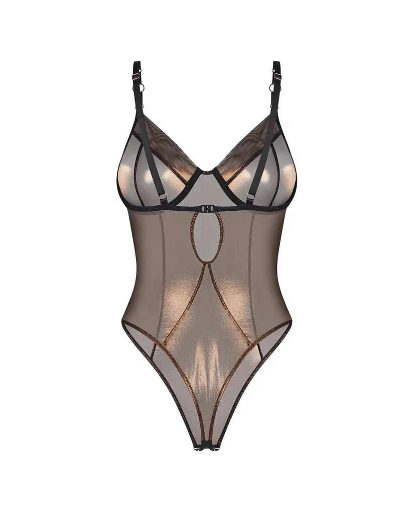 Боди Obsessive Soranna otwarte S/M (бронзовый) - фото 6