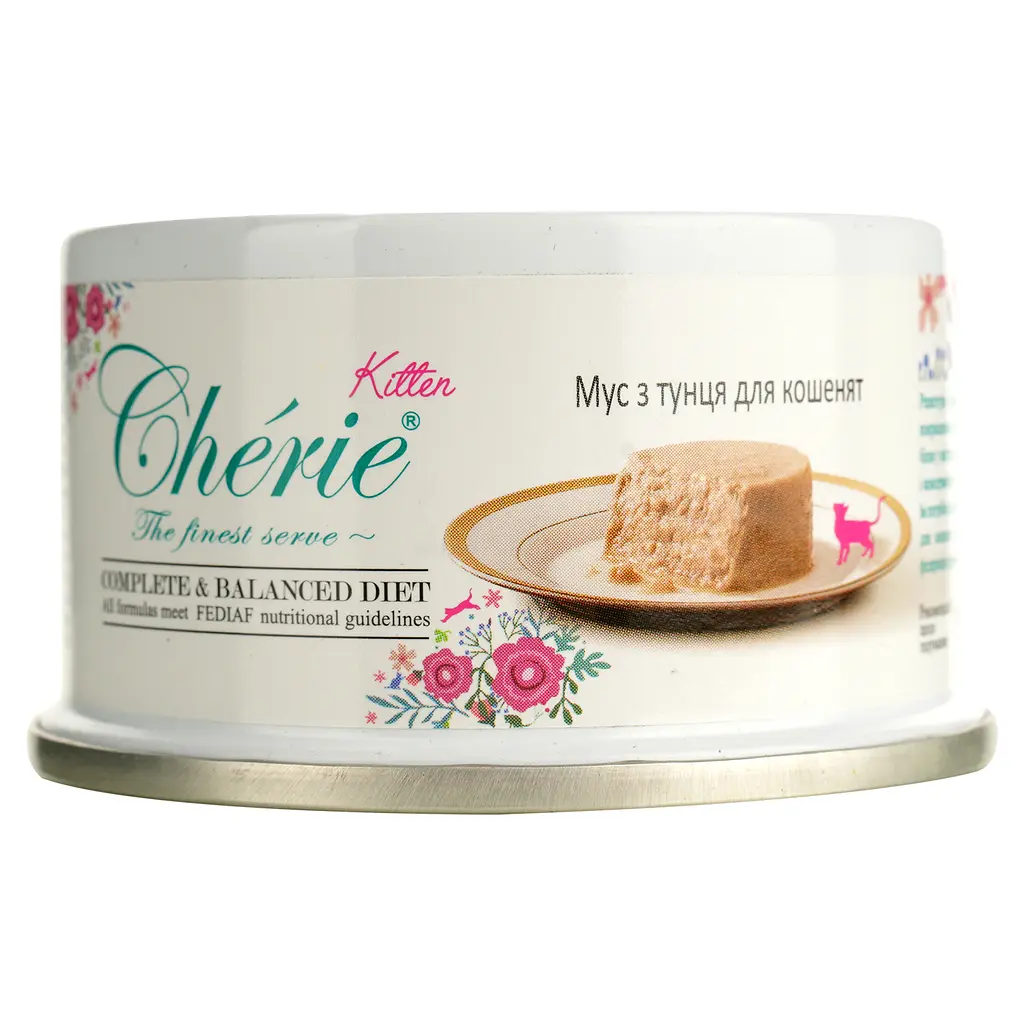 Вологий корм для кошенят Cherie Complete & Balanced Tuna Mousse мус з тунця 80 г - фото 2