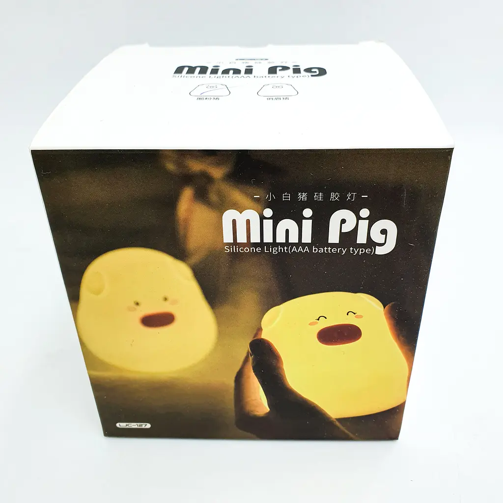 Силіконовий дитячий нічник 7 LED кольорів світильник іграшка Свинка UKC Mini Pig LAMP - фото 9