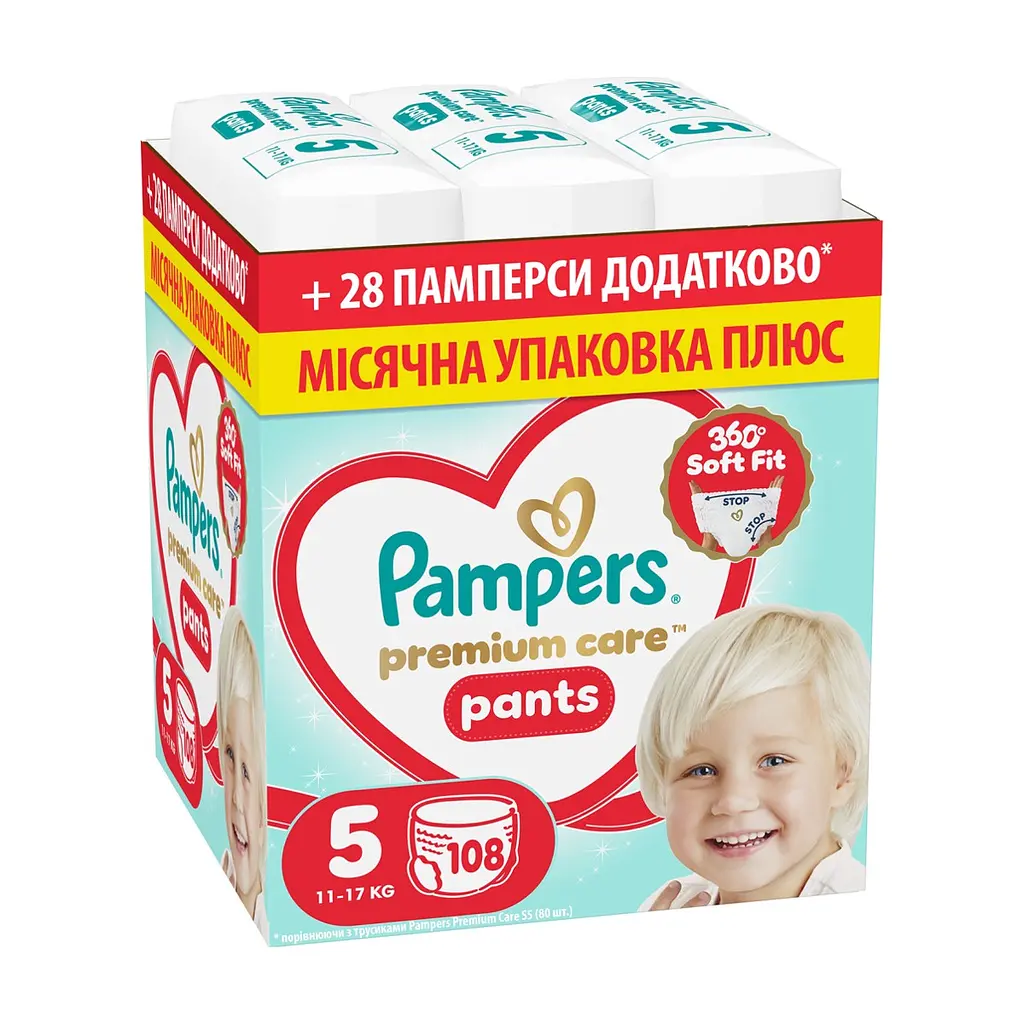 Підгузки Pampers Premium Care Pants Розмір 5 (11-17 кг) 108 шт (8006530315838)